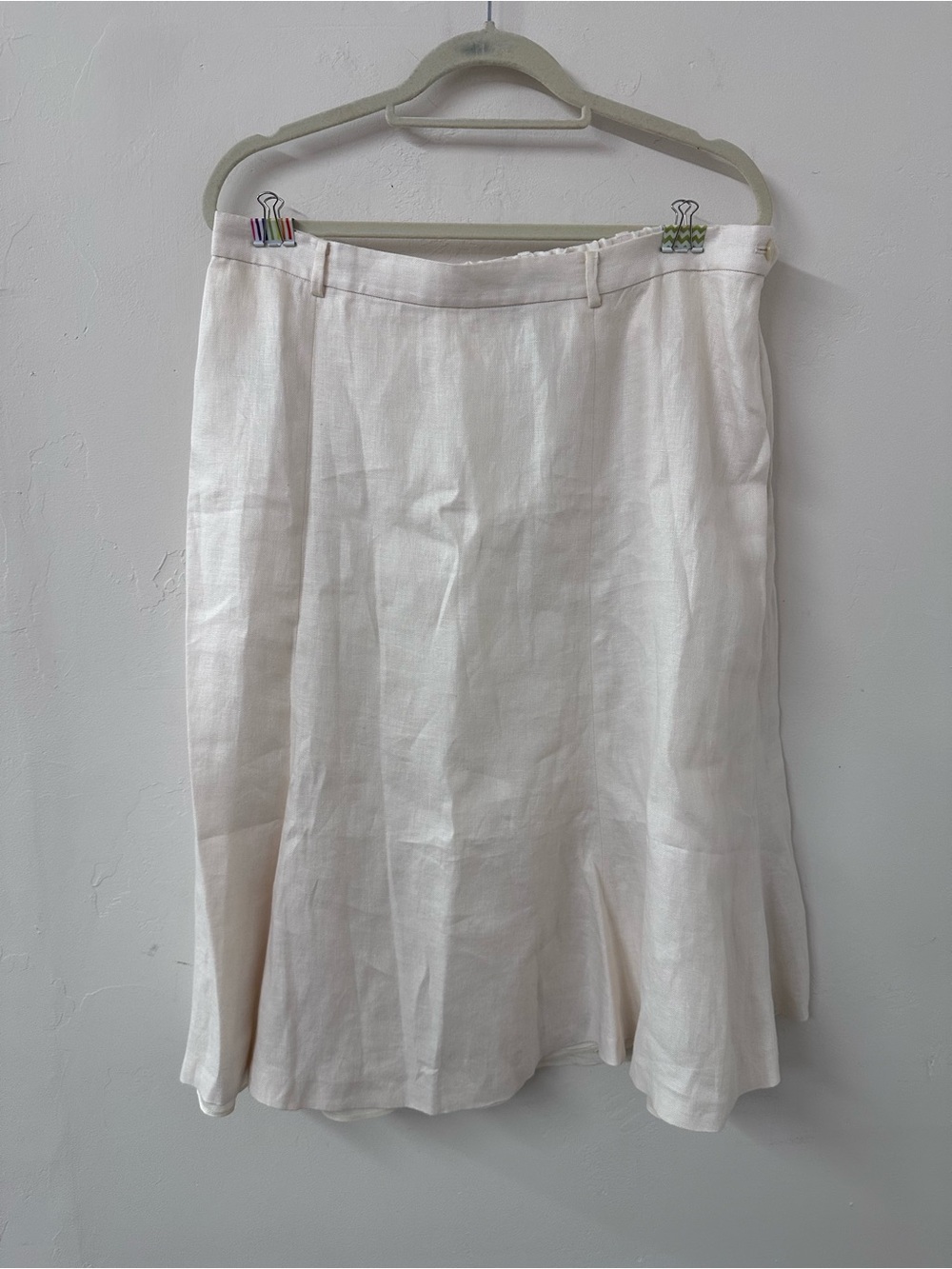 Ralph Lauren Cream A-Line Linen Blend Skirt